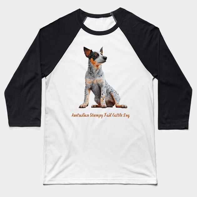 Australian stumpy tail cattle dog Baseball T-Shirt by Schizarty